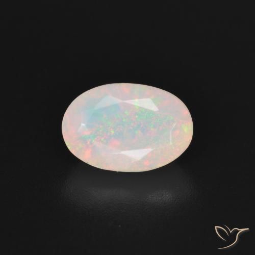 1.51ct Natural Branco multicor Opala, oval, Translúcido