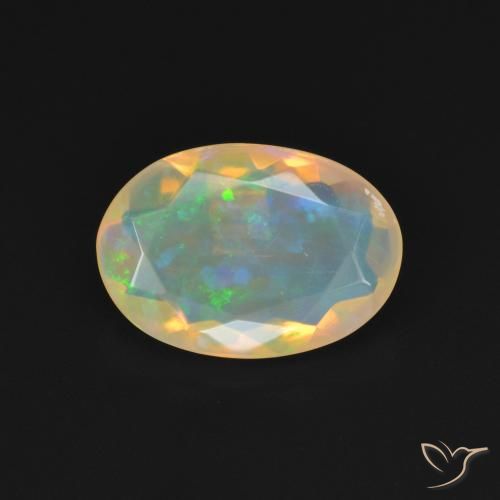 1.70ct Natural Branco multicor Opala, oval, Transparente