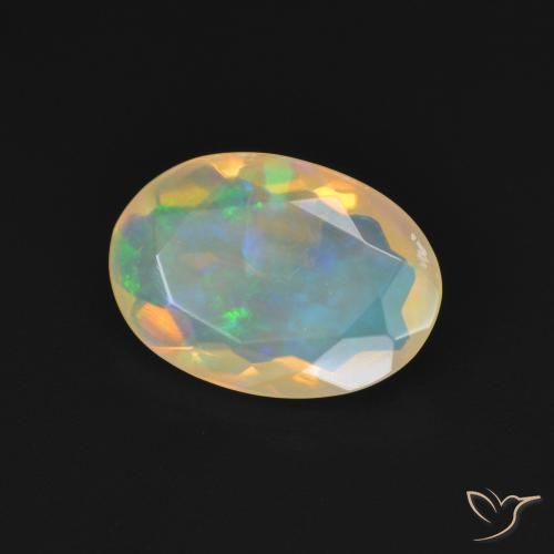 Opala Branco multicor Natural 1.70ct, oval, Transparente