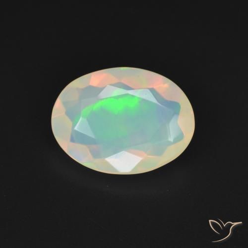 1.69ct Natural Branco multicor Opala, oval, Transparente