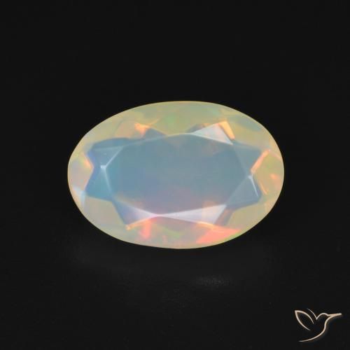 1.18ct Natural Branco multicor Opala, oval, Transparente