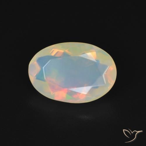 Opala Branco multicor Natural 1.18ct, oval, Transparente