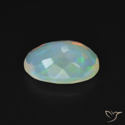 Opala Branco multicor Natural 1.18ct, oval, Transparente