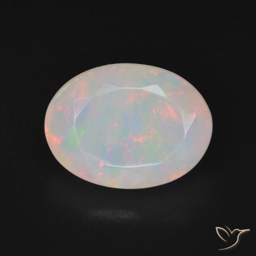 2.96ct Natural Branco multicor Opala, oval, Translúcido