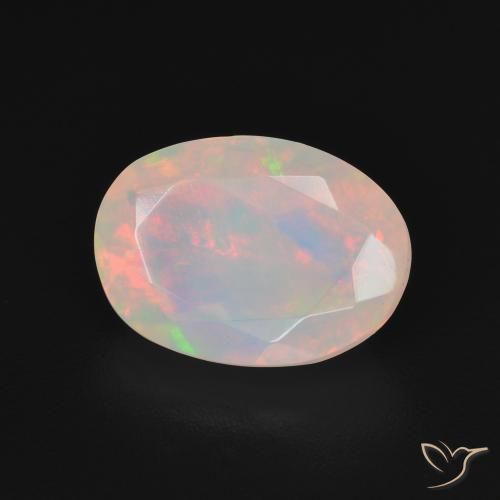 Opala Branco multicor Natural 2.07ct, oval, Transparente
