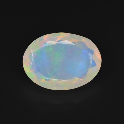 3.11ct Natural Branco multicor Opala, oval, Transparente