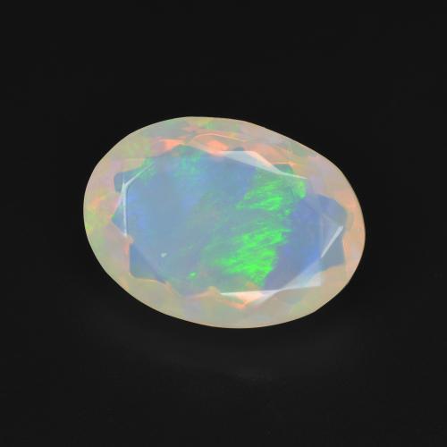 Opala Branco multicor Natural 3.11ct, oval, Transparente