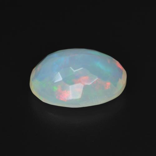 Opala Branco multicor Natural 3.11ct, oval, Transparente