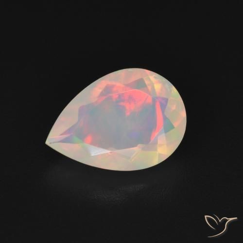 1.23ct Natural Multicolorido Opala, Formato de pêra, Transparente