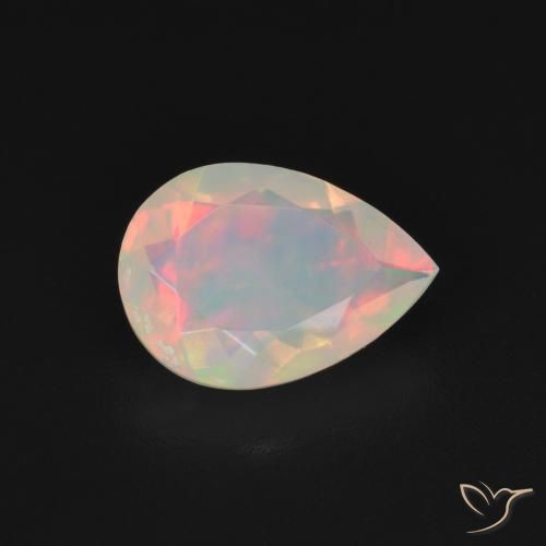 Opala Multicolorido Natural 1.23ct, Formato de pêra, Transparente