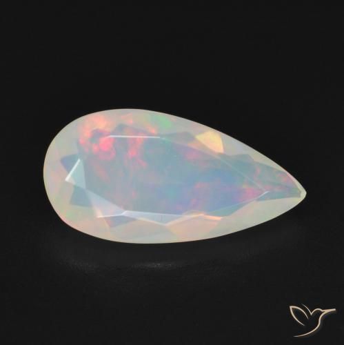 Opala Multicolorido Natural 1.18ct, Formato de pêra, Transparente