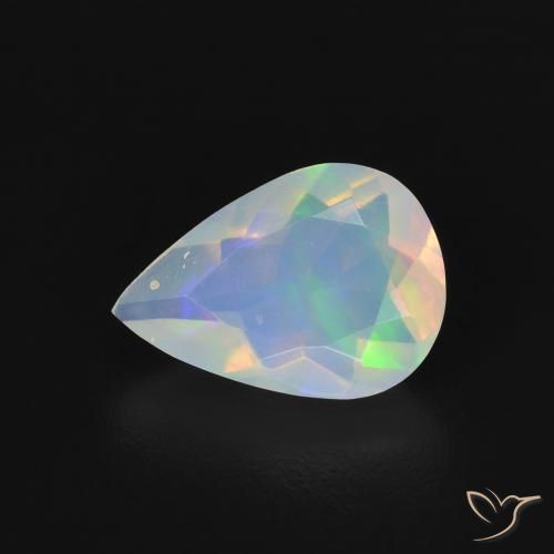 1.05ct Natural Multicolorido Opala, Formato de pêra, Transparente