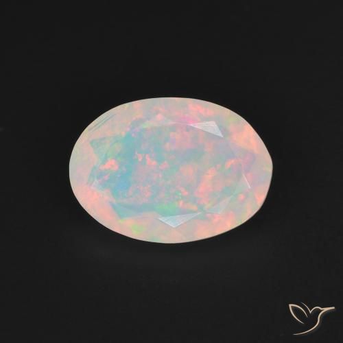 1.28ct Natural Multicolorido Opala, oval, Translúcido