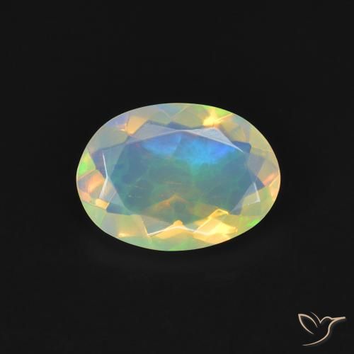 0.84ct Natural Multicolorido Opala, oval, Transparente