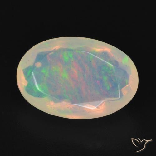 Opala Branco multicor Natural 1.96ct, oval, Transparente