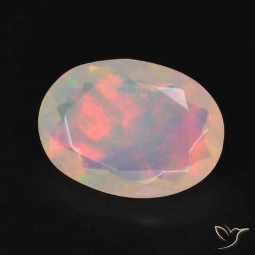 Opala Branco multicor Natural 1.63ct, oval, Transparente