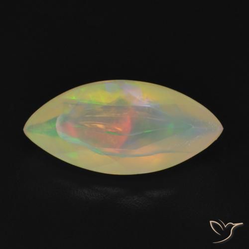 0.93ct Natural Branco multicor Opala, Marquesa, Transparente