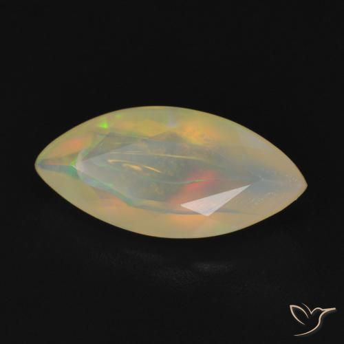 Opala Branco multicor Natural 0.93ct, Marquesa, Transparente