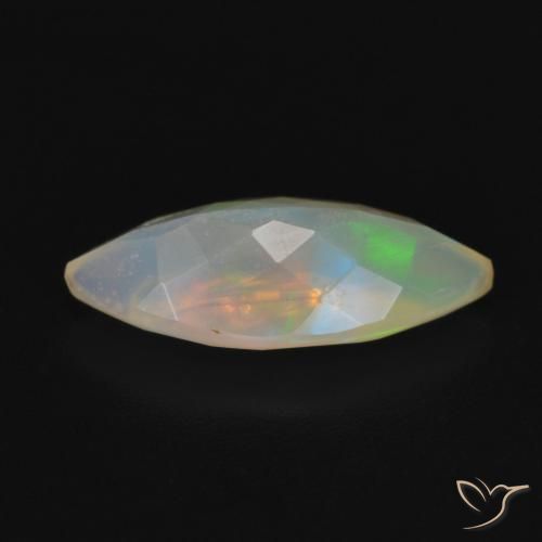 Opala Branco multicor Natural 0.93ct, Marquesa, Transparente