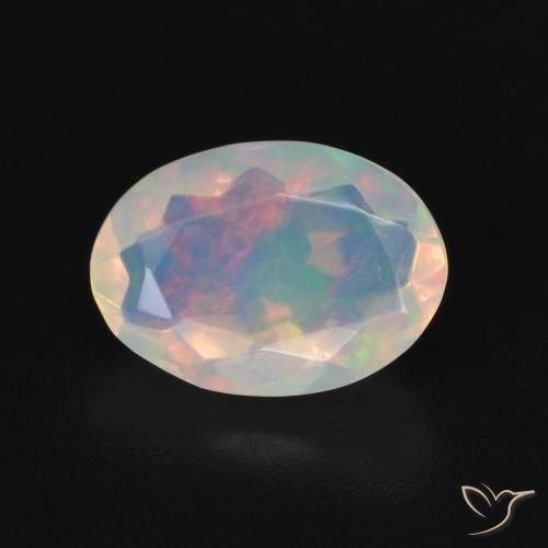 1.16ct Natural Branco multicor Opala, oval, Transparente