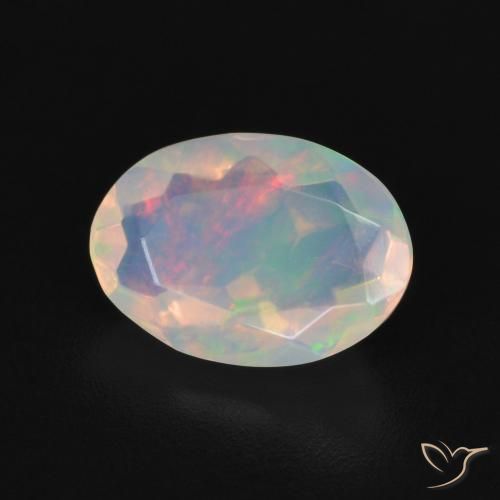 Opala Branco multicor Natural 1.16ct, oval, Transparente