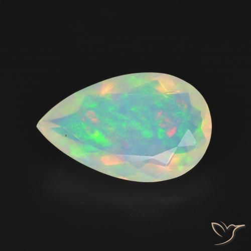 2.58ct Natural Multicolorido Opala, Formato de pêra, Transparente