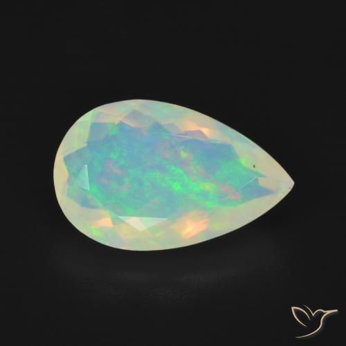 Opala Multicolorido Natural 2.58ct, Formato de pêra, Transparente