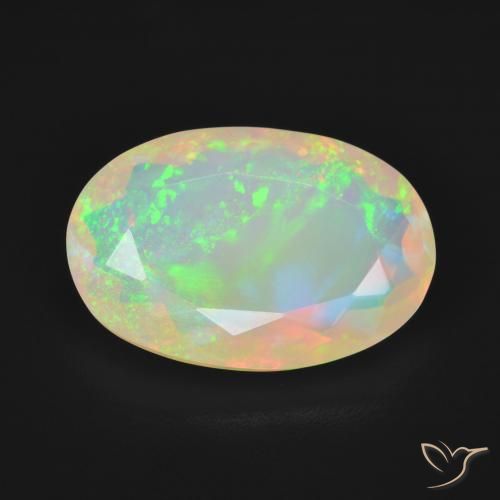 3.84ct Natural Multicolorido Opala, oval, Transparente