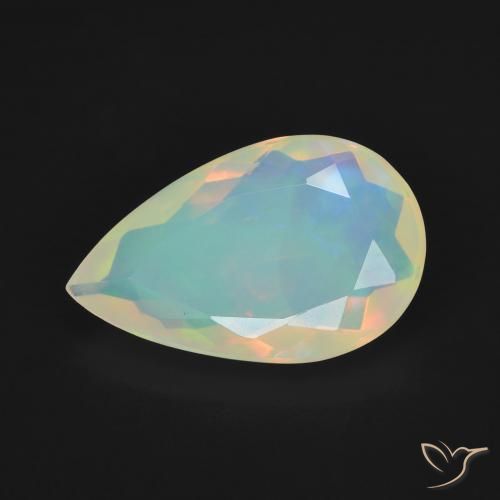 2.62ct Natural Multicolorido Opala, Formato de pêra, Transparente
