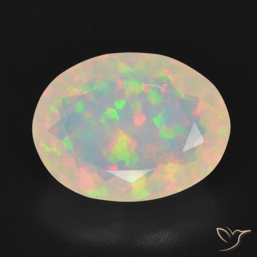 3.52ct Natural Multicolorido Opala, oval, Transparente
