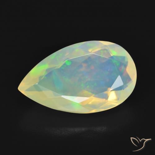 3.12ct Natural Multicolorido Opala, Formato de pêra, Transparente