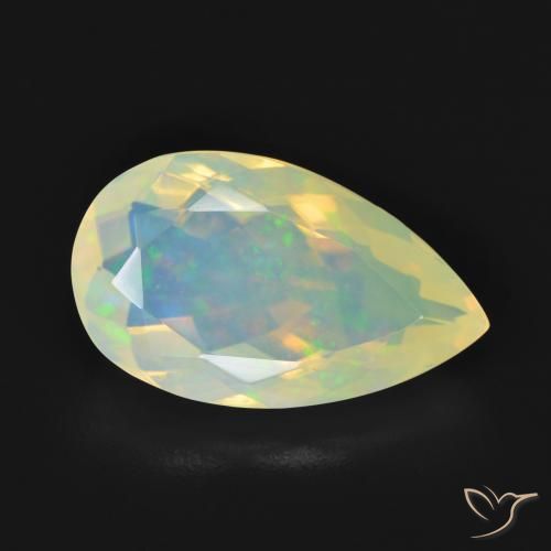 Opala Multicolorido Natural 3.12ct, Formato de pêra, Transparente