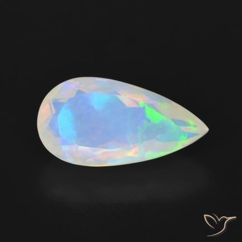 3.16ct Natural Multicolorido Opala, Formato de pêra, Transparente
