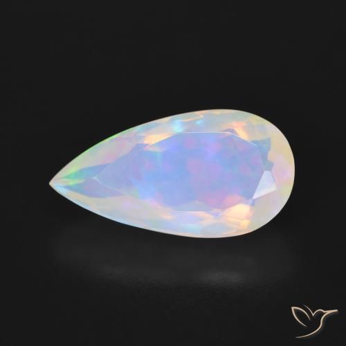 Opala Multicolorido Natural 3.16ct, Formato de pêra, Transparente