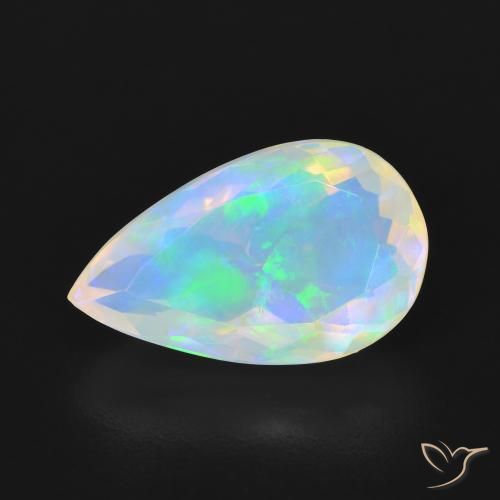 3.03ct Natural Multicolorido Opala, Formato de pêra, Transparente