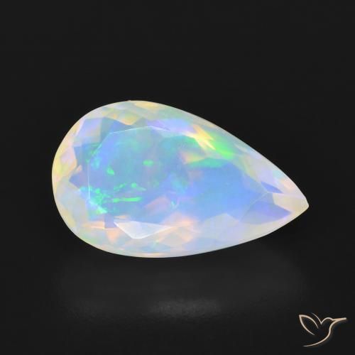 Opala Multicolorido Natural 3.03ct, Formato de pêra, Transparente
