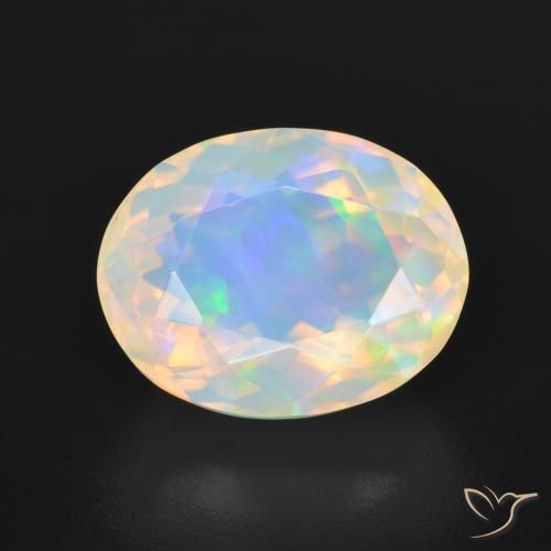 3.90ct Natural Multicolorido Opala, oval, Transparente