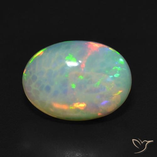 3.23ct Natural Multicolorido Opala, oval, Translúcido