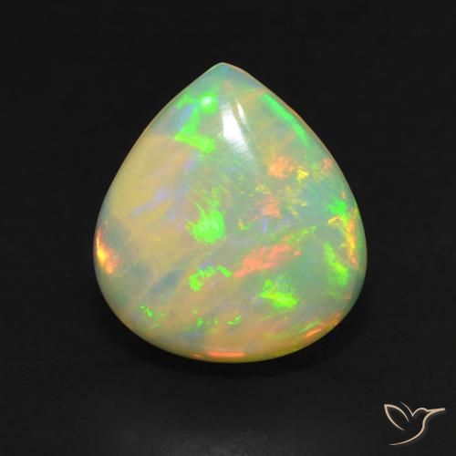 2.85ct Natural Multicolorido Opala, Formato de pêra, Translúcido