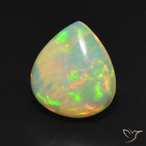 Opala Multicolorido Natural 2.85ct, Formato de pêra, Translúcido