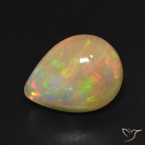 2.84ct Natural Multicolorido Opala, Formato de pêra, Translúcido
