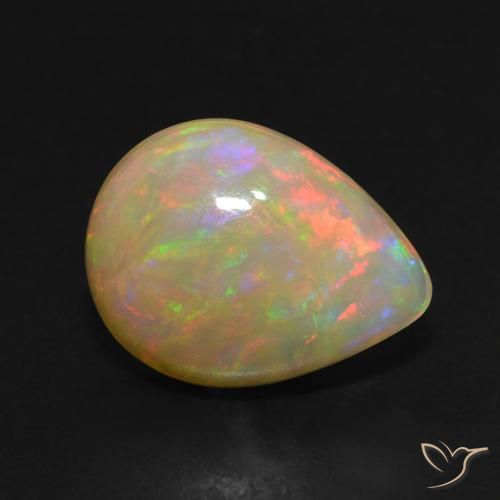 Opala Multicolorido Natural 2.84ct, Formato de pêra, Translúcido