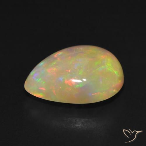 Opala Multicolorido Natural 2.84ct, Formato de pêra, Translúcido