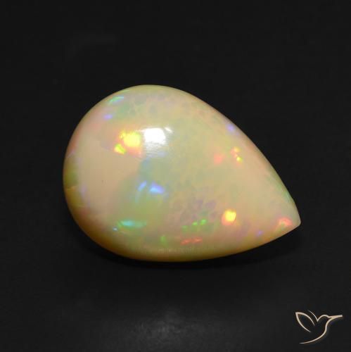Opala Multicolorido Natural 3.95ct, Formato de pêra, Translúcido