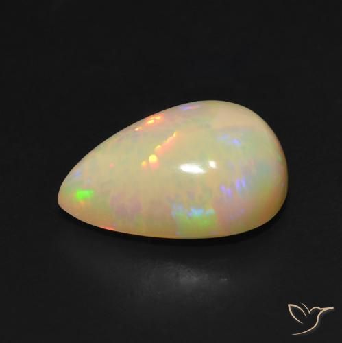 Opala Multicolorido Natural 3.95ct, Formato de pêra, Translúcido