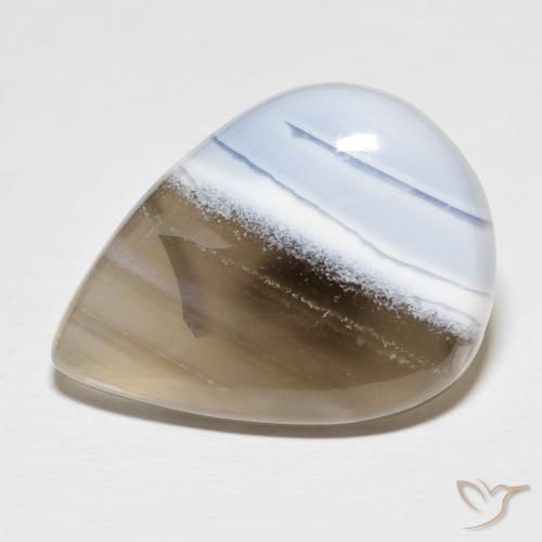 Opala multicolorido natural 17,99ct, formato de pêra, opaco