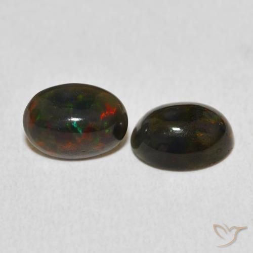Pedras preciosas de Opala Multicolorido natural de 1.38 ct, oval, Opaco