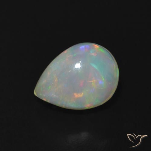 1.01ct Natural Multicolorido Opala, Formato de pêra, Transparente