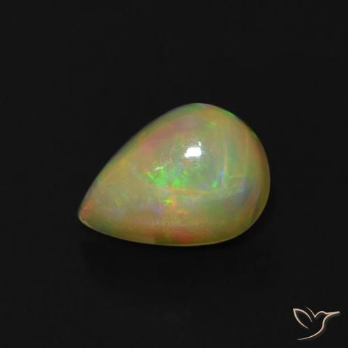 Opala Multicolorido Natural 0.64ct, Formato de pêra, Transparente