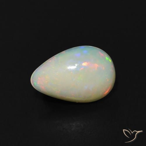 0.36ct Natural Multicolorido Opala, Formato de pêra, Transparente